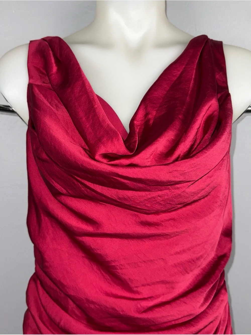 Abercrombie & Fitch Cowl Neck Draped Maxi Dress Women’s Petite Medium Pink Berry